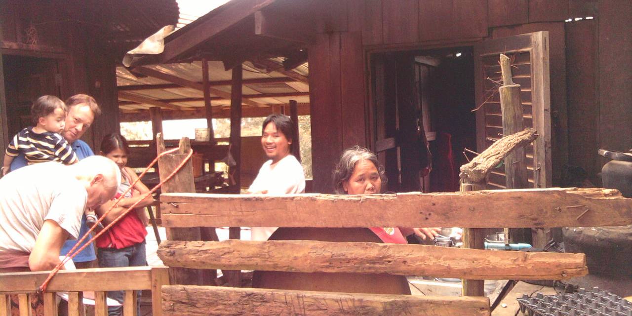 Chatchoi, our Thai Massage teacher, and his Mother in the Kitchen