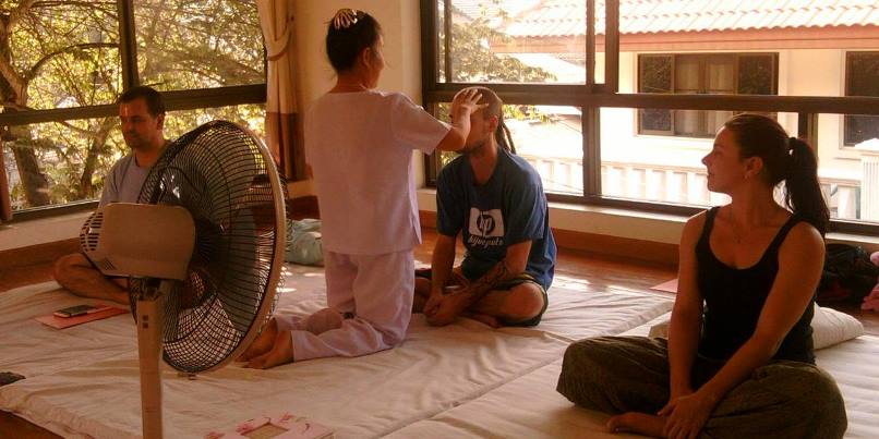 Handing out Thai Massage Course Certificates