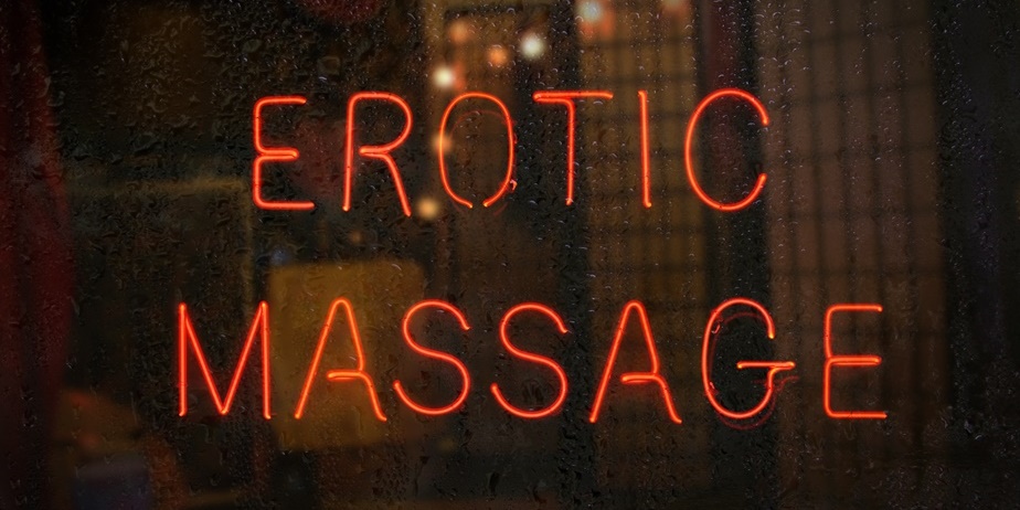 Sign with Erotic Massage