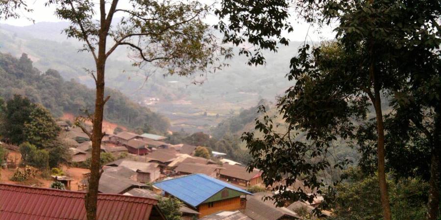 View over the village from the surrounding mountains