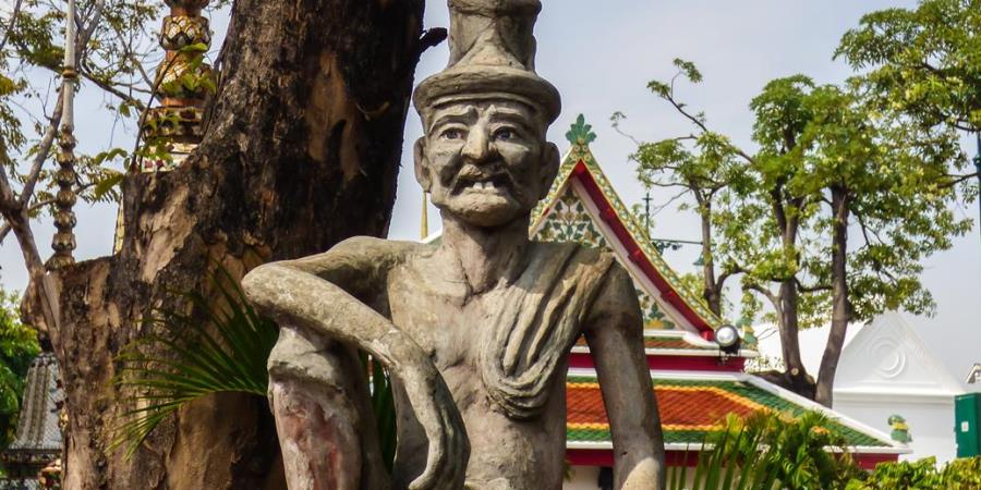 Dr. Shivago statue at the Wat Pho temple grounds in Bangkok