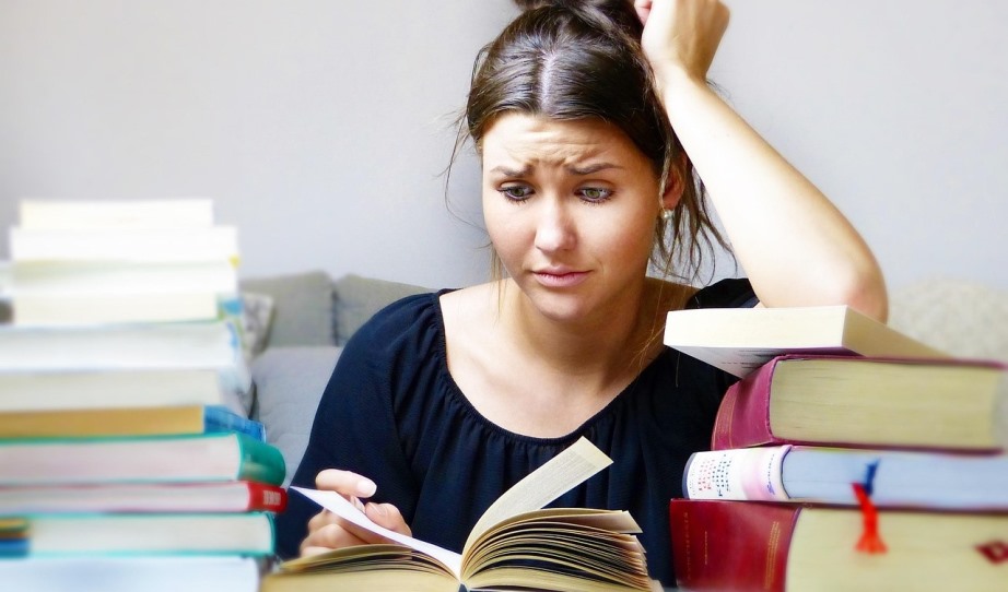 Girl Studying Being Overwhelmed