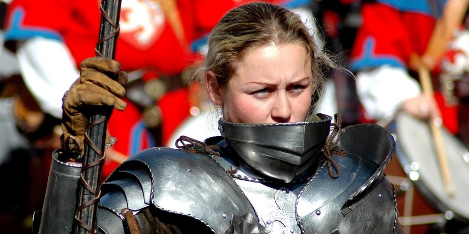 Woman wearing an armour