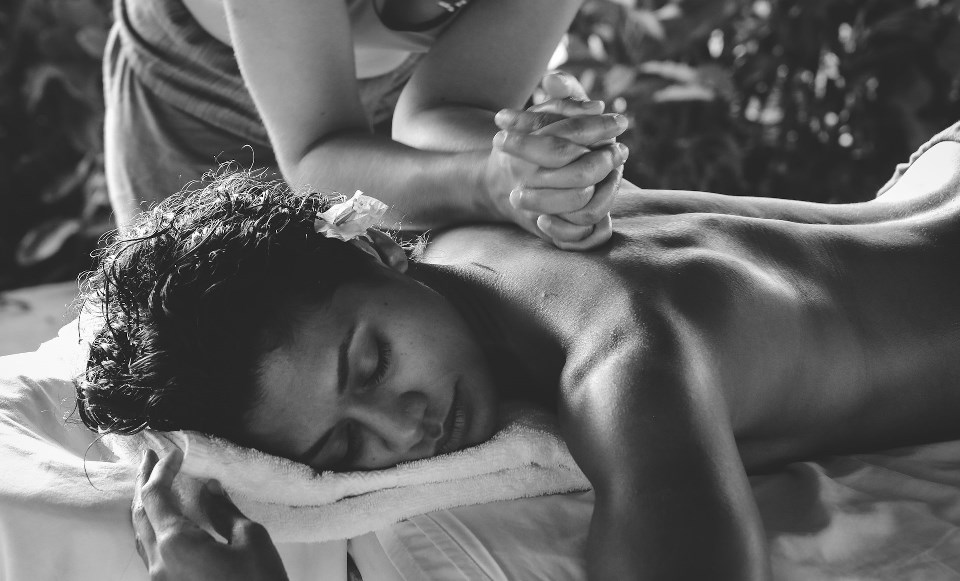 Woman receiving massage