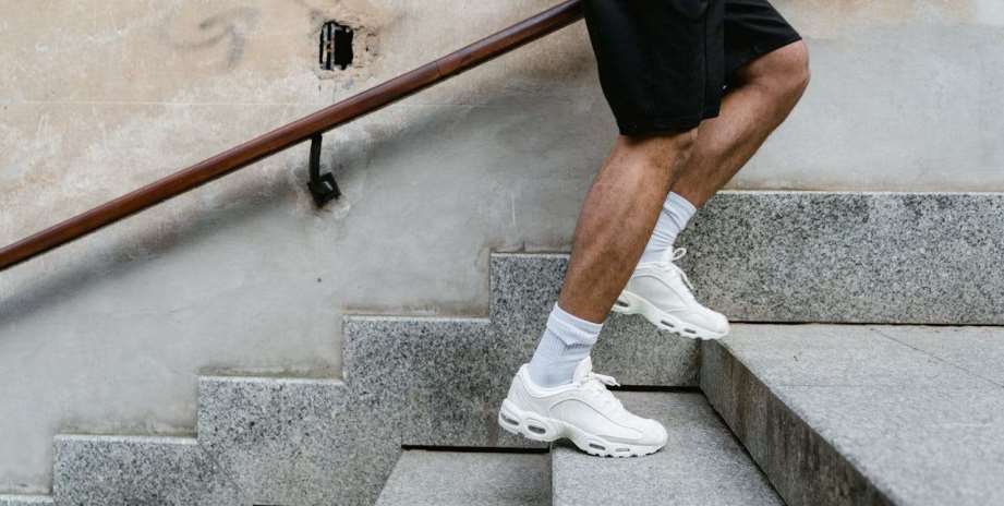 MAn climbing stairs