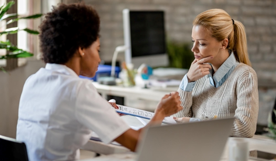 Doctor discussing results with patient