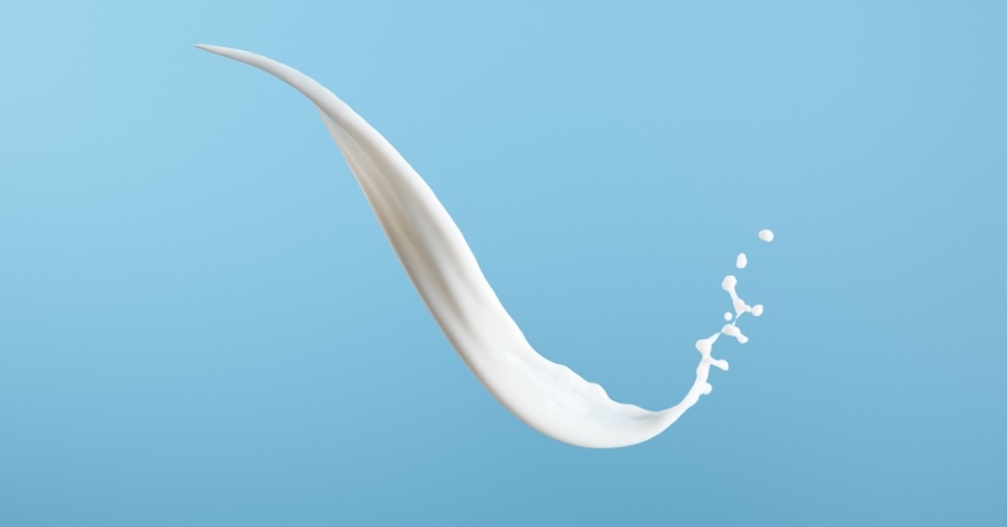 Milk splashing in a wave