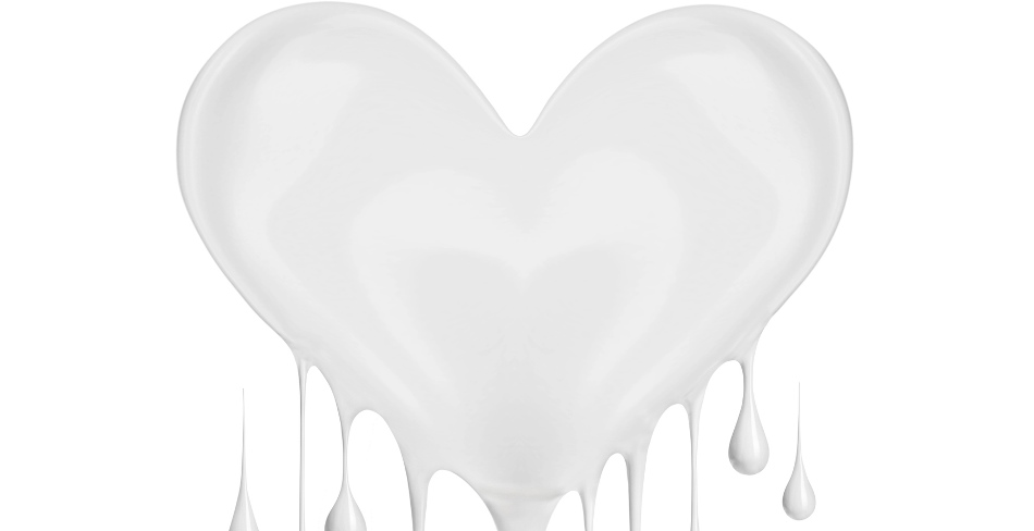 Milk heart shaped
