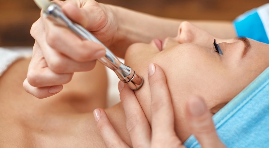 Woman undergoing skincare treatment