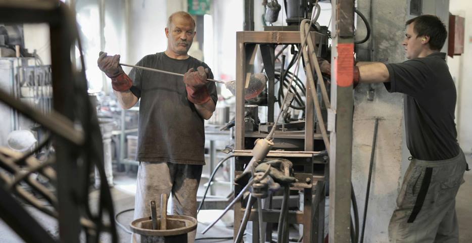 Technicians working in factory