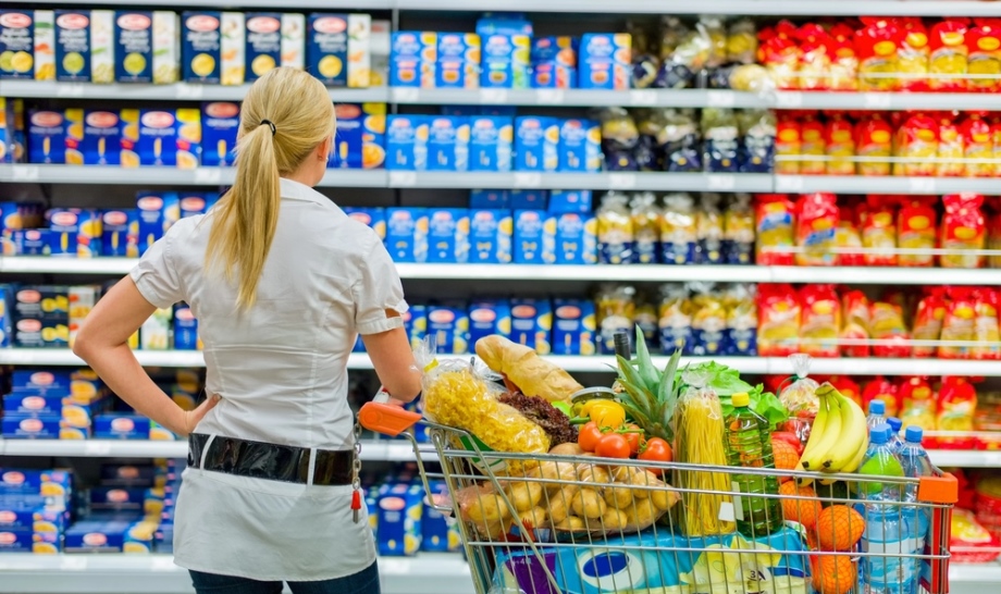 Woman shopping in supermarket