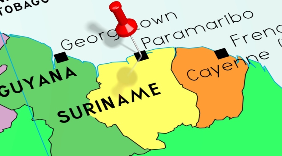 Map of Suriname within Guianas