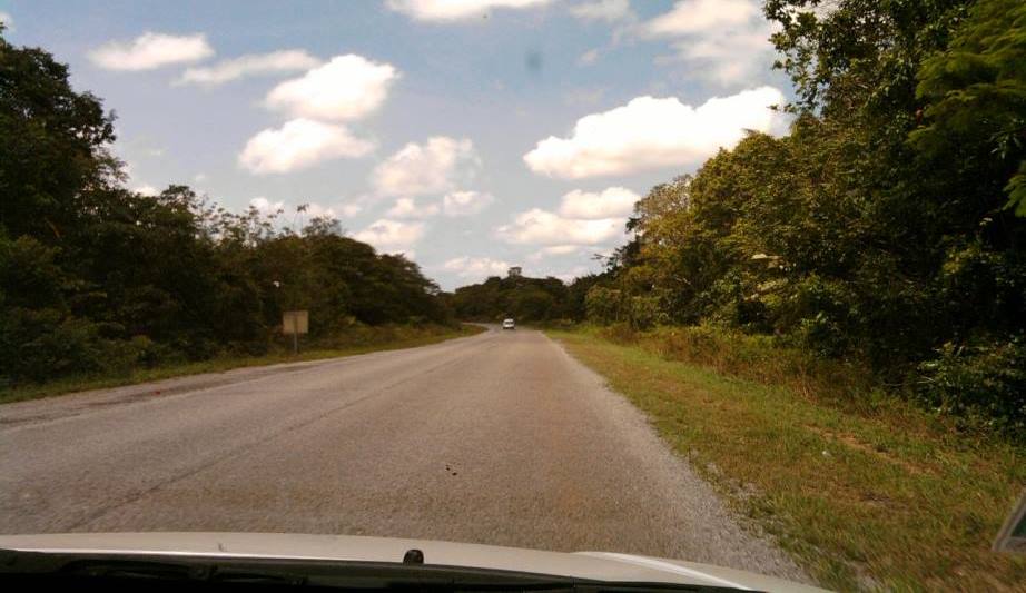 Driving in the car from French Guiana to the border with Suriname