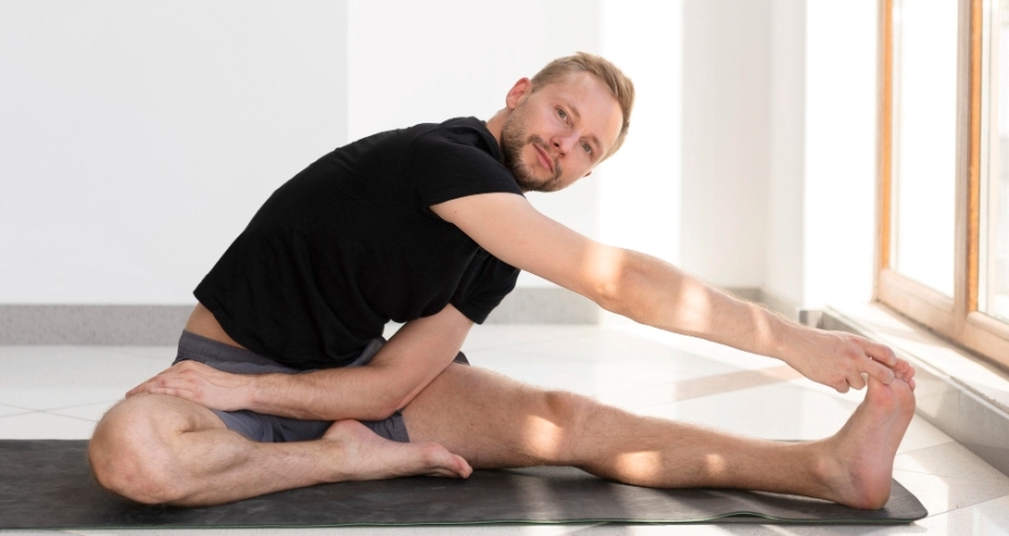 Man doing yoga for prostate health