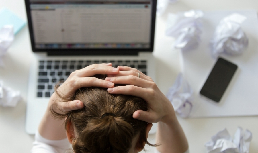 Woman behind email inbox
