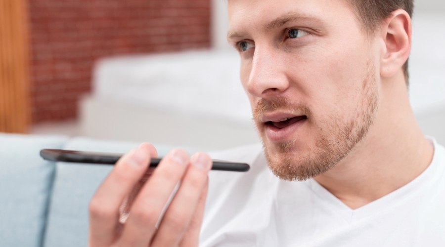 Man training his voice